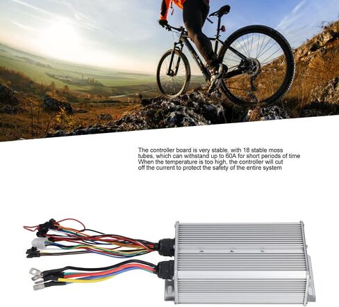 Alomejor Electric Bike Controller, 48V 72V 60A Dual Mode 18 Tube Sine Controller with Connector for Scooter Lithium Battery Modification in Saudi Arabia