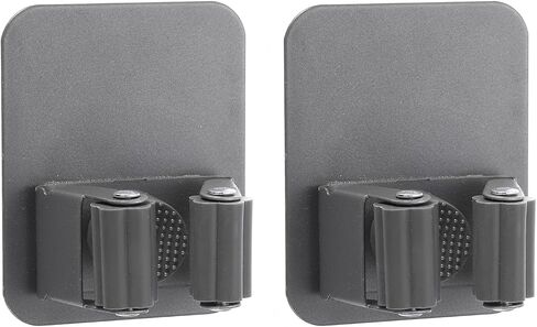 uxcell 4pcs Mop Broom Holder Wall Mount, 304 Stainless Steel Mop Holder Self Adhesive Broom Hanger with Screws, Suitable for Bathroom, Laundry Room, Grey in Saudi Arabia