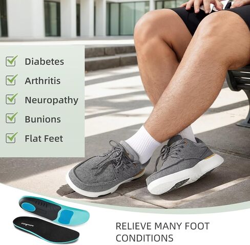 أحذية مشي مريحة لتقويم العظام للرجال من OrthoComfoot مع دعم للقوس، سهلة الارتداء كاجوال لالتهاب اللفافة الأخمصية، أحذية رياضية عصرية مقاومة للانزلاق بأربطة قابلة للتعديل لألم القدم والكعب in Saudi Arabia