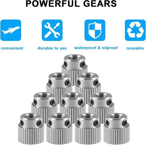 DIANN 10pcs 36 Teeth Extruder Drive Gear Wheel Stainless Steel Extruder Gear Compatible with 3D Printer Ender 3 V2/ Ender 3/ Ender 3 Pro/Ender 5/ CR-10/10S 20/20 Pro in Saudi Arabia