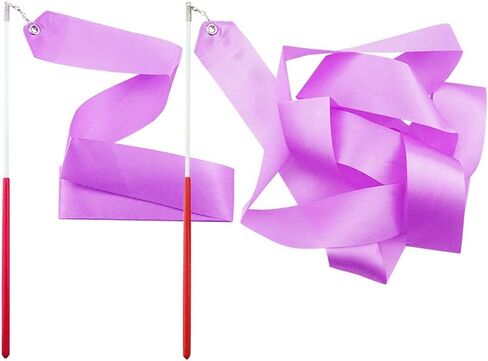 عبوتان من عصا الجمباز الإيقاعي لثناء الرقص للأطفال، عروض المواهب التدويرية للرقص الفني (لون أرجواني) in Kuwait