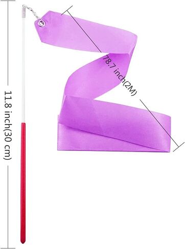 عبوتان من عصا الجمباز الإيقاعي لثناء الرقص للأطفال، عروض المواهب التدويرية للرقص الفني (لون أرجواني) in Kuwait
