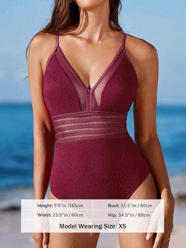 CUPSHE Women's One Piece Swimsuit Plunging V Neck Bathing Suit Mesh Cutout Crisscross O Ring Adjustable Straps High Cut in Saudi Arabia
