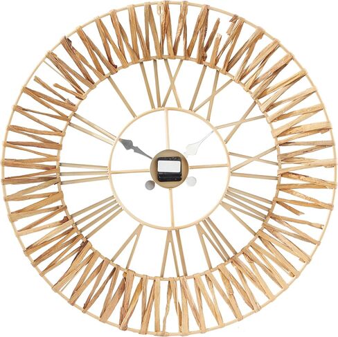 The Novogratz Seagrass Round Wall Clock with Weaving Design, 31" x 2" x 31", Gold in Saudi Arabia