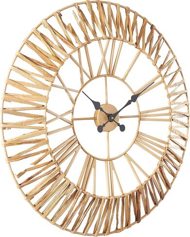 The Novogratz Seagrass Round Wall Clock with Weaving Design, 31" x 2" x 31", Gold in Saudi Arabia