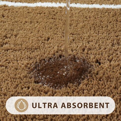 Uphome Bathroom Rugs Sets 3 Piece, Modern Black and White Bathroom Mat Set Non Slip Machine Washable, Soft Absorbent Bath Mat Set with U Shaped Toliet for Tub, Shower in Kuwait