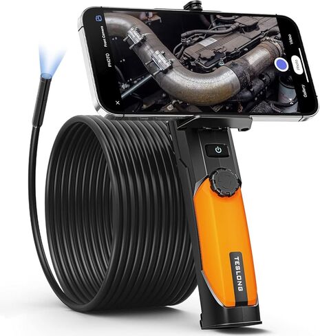 كاميرا فحص لاسلكية من تيسلونج، كاميرا على شكل ثعبان بمنظار 1080 بكسل مع 7 مصابيح LED وعدسة 0.28 بوصة فيديو عالي الدقة وكاميرا فحص IP67 مقاومة للماء in Kuwait