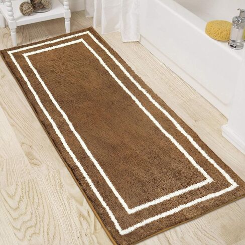 Uphome Bathroom Rugs Sets 3 Piece, Modern Black and White Bathroom Mat Set Non Slip Machine Washable, Soft Absorbent Bath Mat Set with U Shaped Toliet for Tub, Shower in Kuwait