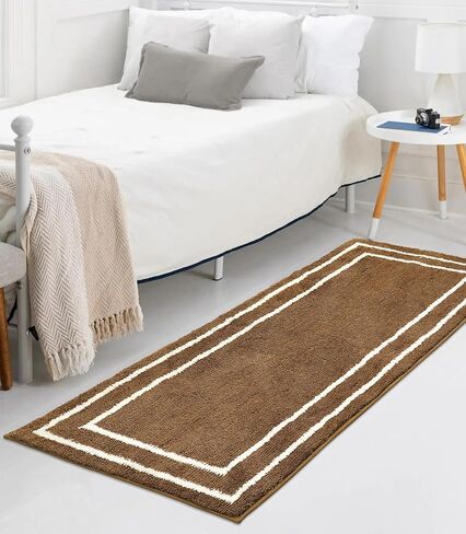 Uphome Bathroom Rugs Sets 3 Piece, Modern Black and White Bathroom Mat Set Non Slip Machine Washable, Soft Absorbent Bath Mat Set with U Shaped Toliet for Tub, Shower in Kuwait