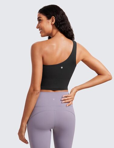 حمالة صدر رياضية طويلة بكتف واحد من CRZ YOGA Butterluxe للنساء - حمالة صدر لليوجا غير متماثلة للتمرين وحمالة صدر مدمجة in Saudi Arabia