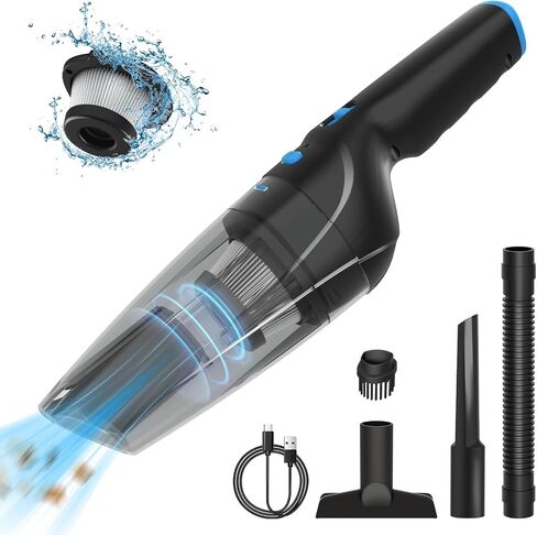 Cordless Handheld Vacuum Cleaner - Powerful 10000Pa Suction with High-Performance Motor, Handheld Vacuum Cordless, Vacuum Cleaner Type C Port, Dual Filters - Portable for Home, Car, and Pet Cleaning in Saudi Arabia