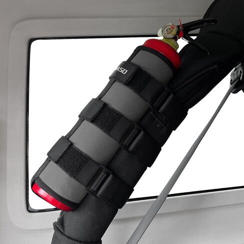 Roll Bar Fire Extinguisher Mount for Jeep Wrangler YJ TJ JK JKU JL 2.5 Lb Fire Extinguisher Holder Bag(Black) in Kuwait