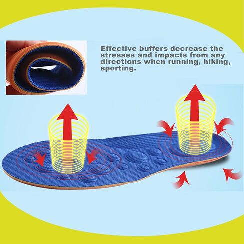 Shoes Insoles for Kids Inserts Athletic Memory Foam Arch Support Comfort Children Nonslip Shoe Pads Boys and Girls, 5 Pairs (Big Kid 1.5-5M/20.5-23CM), Blue+orange+black+beige+red in Saudi Arabia