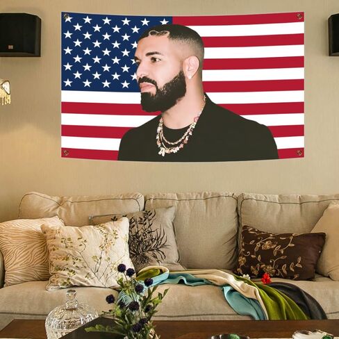 Drake Funny Music Flags Rap Album 3 × 5 Feet With Four Brass Indoor Outdoor Decoration in Saudi Arabia