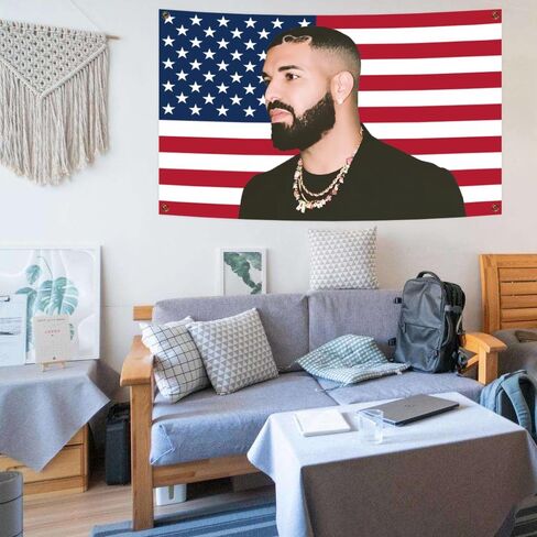 Drake Funny Music Flags Rap Album 3 × 5 Feet With Four Brass Indoor Outdoor Decoration in Saudi Arabia