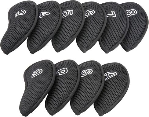 OGECLF Black Thick Mesh Golf Iron Head Covers 3,4,5,6,7,8,9,P,S,A,Lw,Lw fit Right Hand Irons in Saudi Arabia