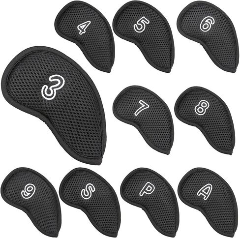 OGECLF Black Thick Mesh Golf Iron Head Covers 3,4,5,6,7,8,9,P,S,A,Lw,Lw fit Right Hand Irons in Saudi Arabia