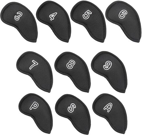 OGECLF Black Thick Mesh Golf Iron Head Covers 3,4,5,6,7,8,9,P,S,A,Lw,Lw fit Right Hand Irons in Saudi Arabia