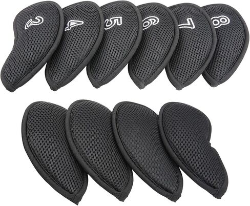 OGECLF Black Thick Mesh Golf Iron Head Covers 3,4,5,6,7,8,9,P,S,A,Lw,Lw fit Right Hand Irons in Saudi Arabia