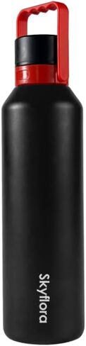 50oz Insulated Water Bottle with Handle, Double Wall 18/10 Stainless Steel, Large Tea Infuser Jug, One-Click Open, Dishwasher Safe & Leak Proof Canteen for Sports Gym Hiking Outdoors Men Women, Black in Saudi Arabia
