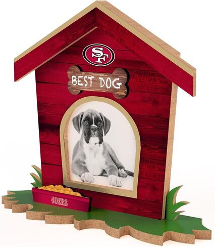 Fan Creations San Francisco 49ers Dog House Picture Frame NFL 3D Decorative Tabletop Photo Holder - Celebrate Best Friend & Team - Holds 3.5x3.75 Print - For Home, Office, Dorm in Saudi Arabia