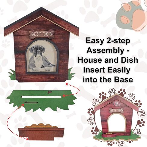 Fan Creations San Francisco 49ers Dog House Picture Frame NFL 3D Decorative Tabletop Photo Holder - Celebrate Best Friend & Team - Holds 3.5x3.75 Print - For Home, Office, Dorm in Saudi Arabia