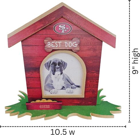 Fan Creations San Francisco 49ers Dog House Picture Frame NFL 3D Decorative Tabletop Photo Holder - Celebrate Best Friend & Team - Holds 3.5x3.75 Print - For Home, Office, Dorm in Saudi Arabia