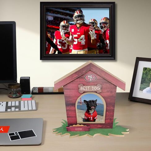 Fan Creations San Francisco 49ers Dog House Picture Frame NFL 3D Decorative Tabletop Photo Holder - Celebrate Best Friend & Team - Holds 3.5x3.75 Print - For Home, Office, Dorm in Saudi Arabia