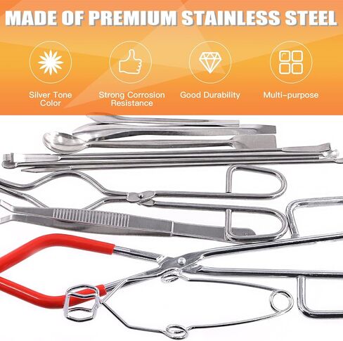 13Pcs Premium Scientific Labwares Essential Lab Tools Set Includes Beaker Tongs Crucible Tongs Lab Spatula Scoop Spoon Test Tube Tweezers Clamps in Saudi Arabia
