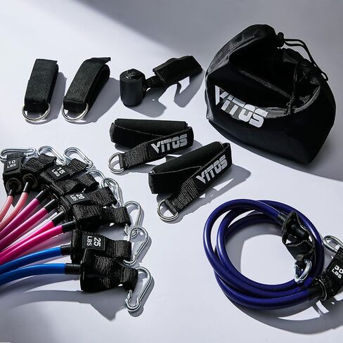 مجموعة أربطة تمارين المقاومة من فيتوس مع مقابض ومرساة باب وأشرطة للكاحل وحقيبة حمل in Kuwait