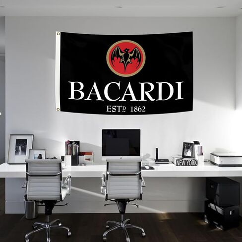Black Beer Flag 3x5 ft Bacar-di Beer Flag Man Cave Wall Beer Flag with 2 Brass Grommets,Outdoor Sign House Flag Polyester Yard in Saudi Arabia