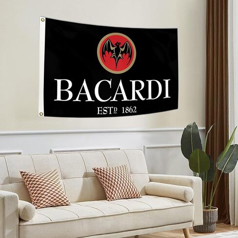 Black Beer Flag 3x5 ft Bacar-di Beer Flag Man Cave Wall Beer Flag with 2 Brass Grommets,Outdoor Sign House Flag Polyester Yard in Saudi Arabia