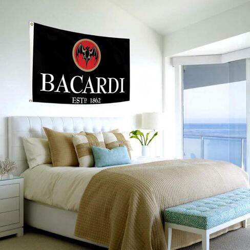 Black Beer Flag 3x5 ft Bacar-di Beer Flag Man Cave Wall Beer Flag with 2 Brass Grommets,Outdoor Sign House Flag Polyester Yard in Saudi Arabia