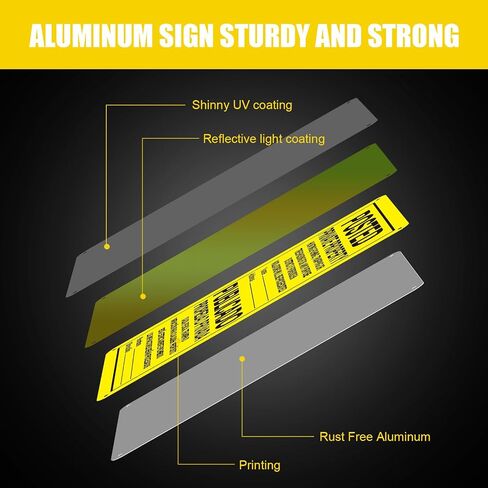 4 Pcs No Trespassing Signs Private Property 10" x 7" Bilingual English Spanish Reflective Aluminum Posted Signs Metal No Hunting Signs for Indoor Outdoor Use Hunting Fishing Trapping (Yellow) in Saudi Arabia