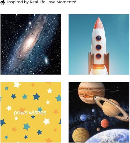 Dog Bandana 2 Pack, Spaceman Rocket and Satellite Set Travel to Starry Sky, Pet Friendly Design, Hair and Water Resistant, Adjustable Dog Scarf for Small Boy Girl Dog in Saudi Arabia
