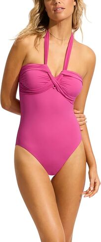 بدلة سباحة نسائية من Seafolly بتصميم هالتر يغطس من قطعة واحدة in Kuwait