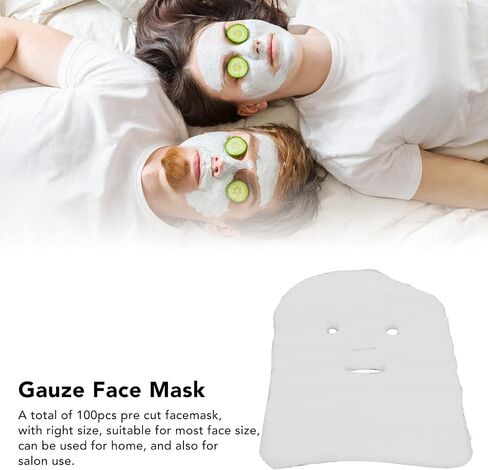 100 Pieces Sheet Masks Face, Face Masks Care Face Masks Set Disposable Gauze Face Mask Strong Water Absorption Disposable Face Mask Sheets with Brush for Home in Saudi Arabia