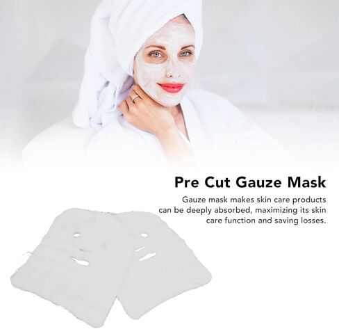 100 Pieces Sheet Masks Face, Face Masks Care Face Masks Set Disposable Gauze Face Mask Strong Water Absorption Disposable Face Mask Sheets with Brush for Home in Saudi Arabia