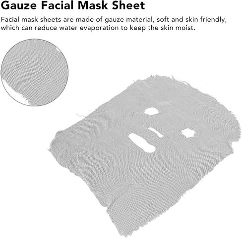100 Pieces Sheet Masks Face, Face Masks Care Face Masks Set Disposable Gauze Face Mask Strong Water Absorption Disposable Face Mask Sheets with Brush for Home in Saudi Arabia