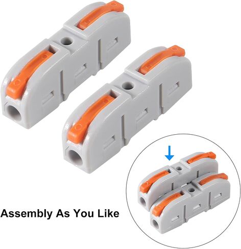 50PCS Lever Wire Connectors, 1 to 1 Inline Assemblable Wire Connector, Electrical Connectors Wire Terminals for Any Circuit Inline Splices 24-12 AWG in Saudi Arabia