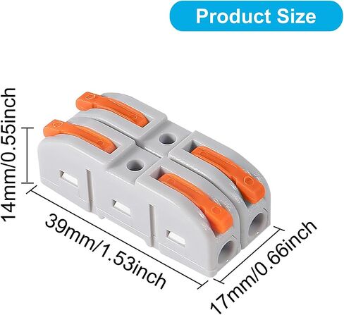 50PCS Lever Wire Connectors, 1 to 1 Inline Assemblable Wire Connector, Electrical Connectors Wire Terminals for Any Circuit Inline Splices 24-12 AWG in Saudi Arabia