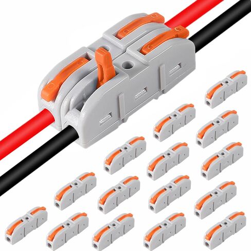 50PCS Lever Wire Connectors, 1 to 1 Inline Assemblable Wire Connector, Electrical Connectors Wire Terminals for Any Circuit Inline Splices 24-12 AWG in Saudi Arabia