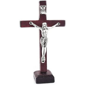 ZhangyiHot Crucifix Wall Cross Wooden Catholic Cross With Stand Religious Christian Standing Cross Church Home Ornaments For Prayers Wall Crosses Accents(ZS319) in Kuwait