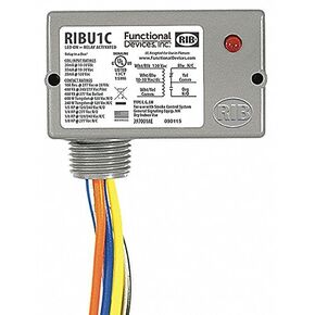 Functional Devices INC/Rib Prewired Relay, 10 to 30VAC/DC, 120VAC, 10A @ 277V, 10A @ 28V, SPDT