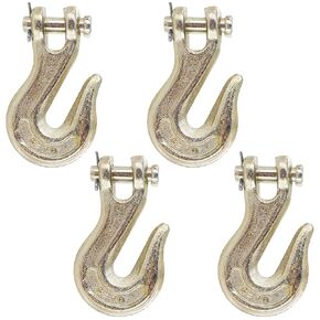 US Cargo Control Clevis Grab Hook, 3/8 Inch G70 Chain Clevis Hook, Easily Secure Heavy Loads to A Truck Or Flatbed Trailer, 6,600 Pound Working Load Limit, 4 Pack