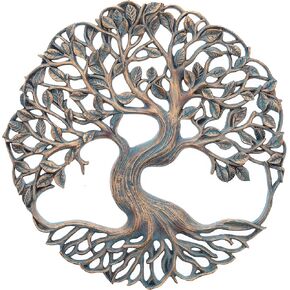 Top Brass Twisted Tree of Life Wall Plaque 11 5/8 Inches Decorative Spiritual Celtic Garden Art Sculpture
