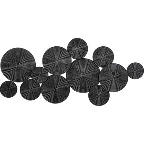CosmoLiving by Cosmopolitan Metal Plate Home Wall Decor Wall Sculpture with Textured Circles, Wall Art 49" x 3" x 24", Gold