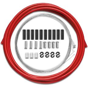 4PCS Professional Bike shifter Cable Set, Including Installation Parts, Universal for Mountain Road Bike Maintenance and Replace(red)
