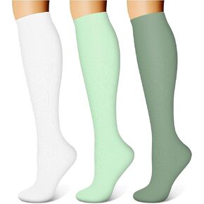 WITHYOU 3 Pairs Compression Socks for Women & Men 15-20 mmHg,Best Support for Nurses Running Hiking