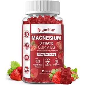 Extra Strength Magnesium Citrate Gummies 800mg - Vegan Gummies - Promotes Healthy Relaxation, Muscle, Bone, & Energy Support for Adults 60 Count